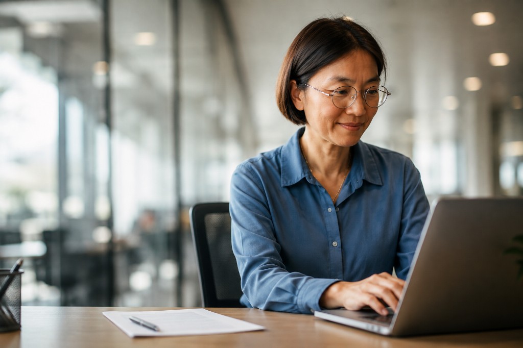 Professional working with artificial intelligence for their business